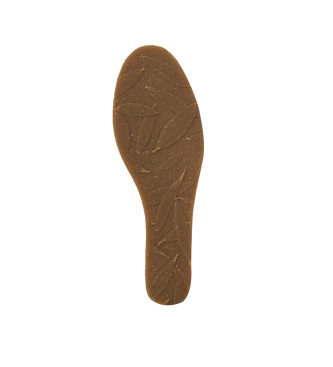 El Naturalista Sandlias de couro N5261 Almazara bege -Cunha de altura 6,5cm