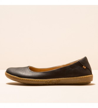 El Naturalista Sapatos de bailarina em couro N5300 Coral preto