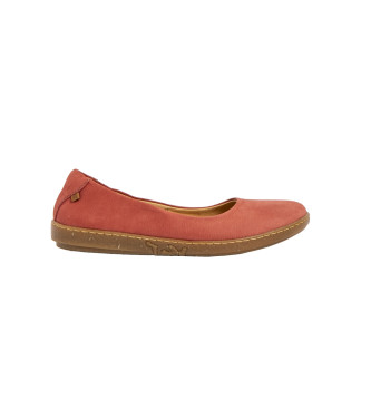 El Naturalista Leather Ballerina Shoes N5300 Coral red