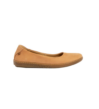 El Naturalista Leather Ballerina Shoes N5300 Coral beige