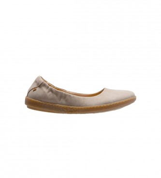 El Naturalista Leather Ballerina Shoes N5300 Coral grey