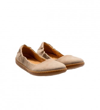 El Naturalista Leather Ballerina Shoes N5300 Coral grey
