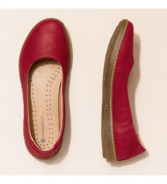 El Naturalista Lederen ballerina schoenen N5300 Koraal rood 