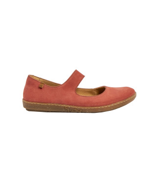 El Naturalista Leather Ballerina Shoes N5301 Coral red