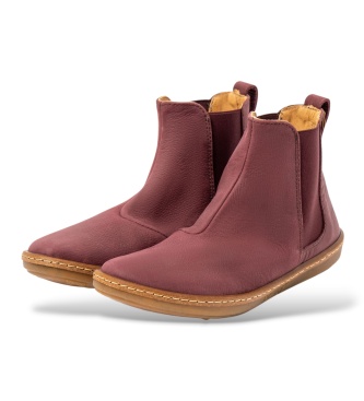 El Naturalista Coral Pink Leather Ankle Boots N5310