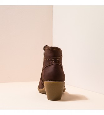 El Naturalista Leather ankle boots N5338 Aqua brown -Height heel 5,5cm