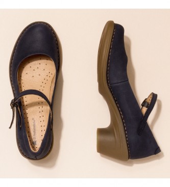 El Naturalista Leather shoes N5370 Aqua navy -Heel height: 5,5cm- -Height of heel: 5,5cm- -Leather shoes N5370 Aqua navy -Heel height: 5,5cm-