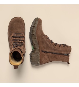 El Naturalista Leather boots N5413 Silk Suede dark brown