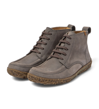 El Naturalista Grey Nido leather ankle boots