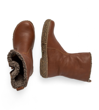 El Naturalista Braune Lederstiefeletten N5454