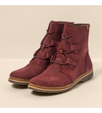 El Naturalista Leather ankle boots N5470 Pleasant Cherry/ Angkor