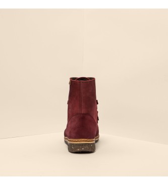 El Naturalista Leather ankle boots N5470 Pleasant Cherry/ Angkor