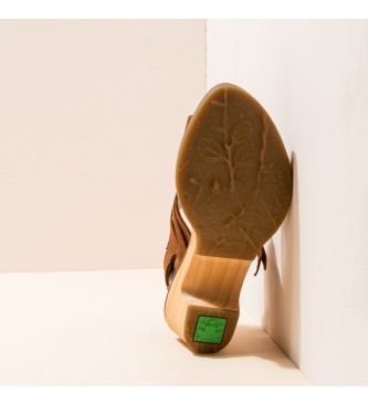 EL NATURALISTA Sandálias de couro Camelo Sylvan em madeira agradável -Altura: 6cm