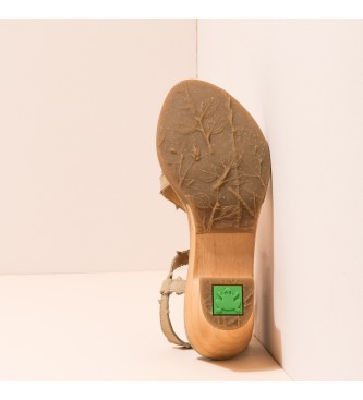 EL NATURALISTA Sandálias em couro bege Sylvan Liquen Pleasant -Altura: 6cm