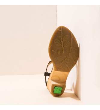 El Naturalista Pleasant Black Sylvan leather sandals Black sandal -Height: 6cm