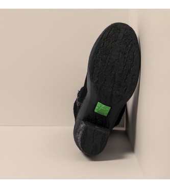 El Naturalista N5515 Stivali in pelle nera scamosciata di seta - altezza tacco: 6 cm