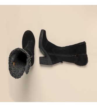 El Naturalista Leren laarzen N5515 Silk Suede zwart -Helphoogte: 6cm