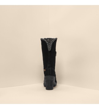 El Naturalista Bottes en cuir N5515 Silk Suede noir - Hauteur du talon : 6cm
