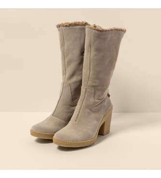 El Naturalista N5515 Silk Suede beige leather boots -Heel height: 6cm