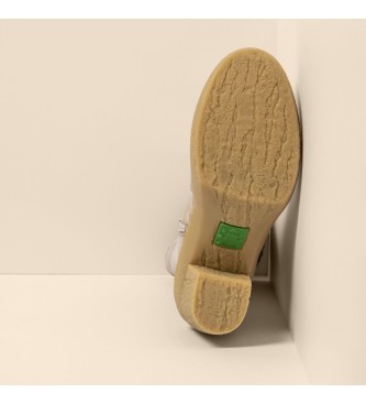 El Naturalista N5515 Silk Suede botas de couro bege - altura do salto: 6cm