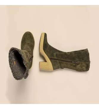 El Naturalista Leather boots N5515 Silk Suede green -Heel height: 6cm