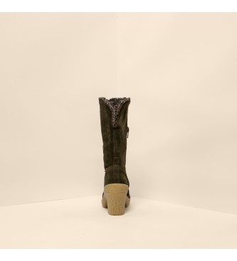 El Naturalista Leather boots N5515 Silk Suede green -Heel height: 6cm