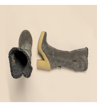 El Naturalista Bottes en cuir N5515 Silk Suede Beech grey - Hauteur du talon : 6cm