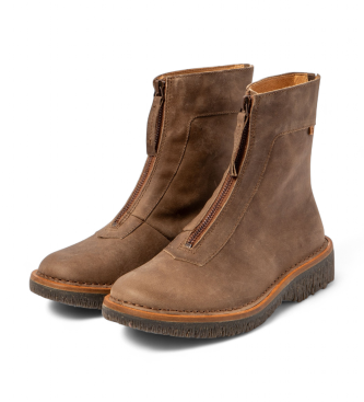 El Naturalista Leren enkellaarsjes N5581 beige