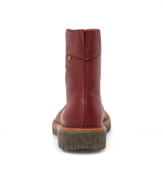 El Naturalista Leren enkellaarsjes N5581 bordeauxrood