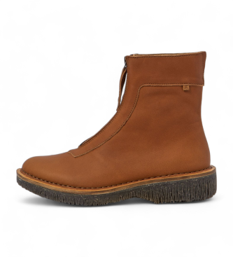 El Naturalista Volcano brown leather ankle boots