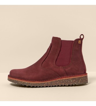 El Naturalista Burgundy leather ankle boots