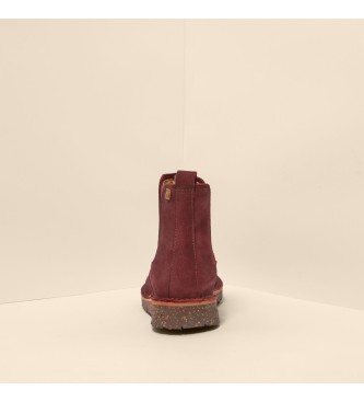 El Naturalista Burgundy leather ankle boots