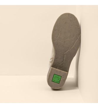 El Naturalista Skórzane buty za kostkę w kolorze lodowej bieli - wysokość obcasa: 5,5 cm