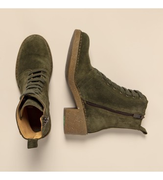 El Naturalista Bottines en cuir vert - Hauteur du talon : 5,5cm