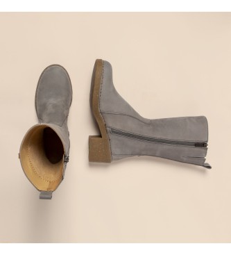El Naturalista Pleasant grey leather boots N5662 Pleasant -Heel height: 5,5cm