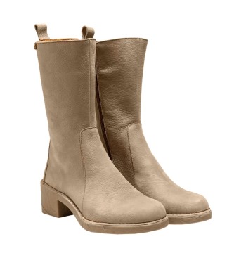 El Naturalista N5662 Pleasant brown leather boots -Heel height 5.5cm