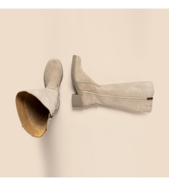 El Naturalista Botas de couro N5663 Silk Suede Cream -Altura do salto: 5,5 cm