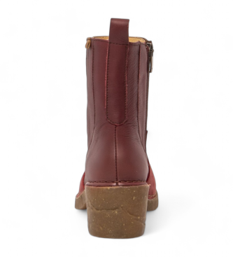 El Naturalista Burgundy leather ankle boots N5668