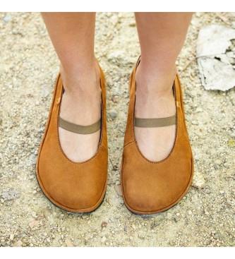 El Naturalista Brown N5670 Bare leather ballet pumps