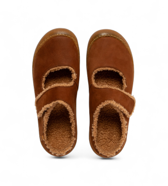 El Naturalista Sapatos de ballet em pele castanha N5739