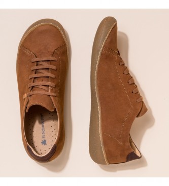 El Naturalista Pleasant Wood Pawikan camel leather trainers camel