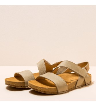 EL NATURALISTA Pleasant Lichen Balance beige leather sandals 