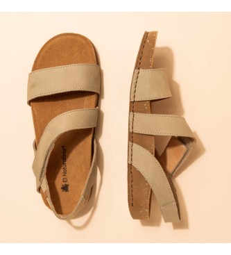 EL NATURALISTA Pleasant Lichen Balance beige leather sandals 