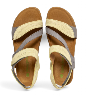 El Naturalista Leren sandalen N5810S Panglao limoengroen, grijsblauw