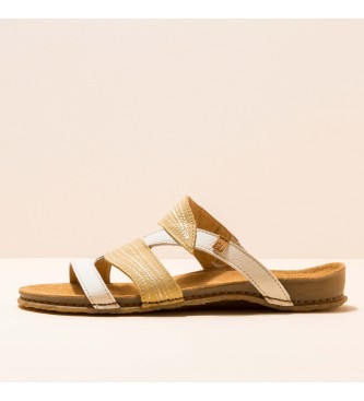 El Naturalista Pleasant White-Sunlight Panglao leather sandals white, yellow