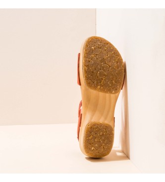 El Naturalista Skin Back Coral Shokunin orange Skin Back leather sandals