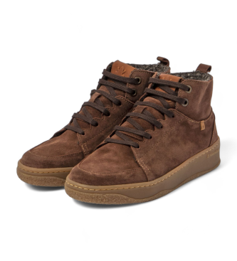 El Naturalista Brown Geo leather ankle boots