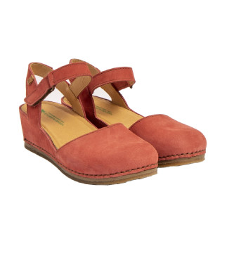 El Naturalista Leather Sandals N5850 Picual red -Height wedge 5cm