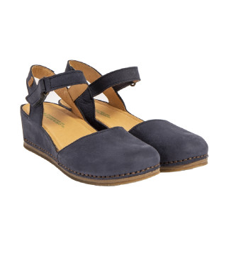 El Naturalista Leather Sandals N5850 Picual navy -Height wedge 5cm