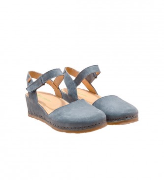 El Naturalista Leather Sandals N5850 Picual blue -Height wedge 5cm